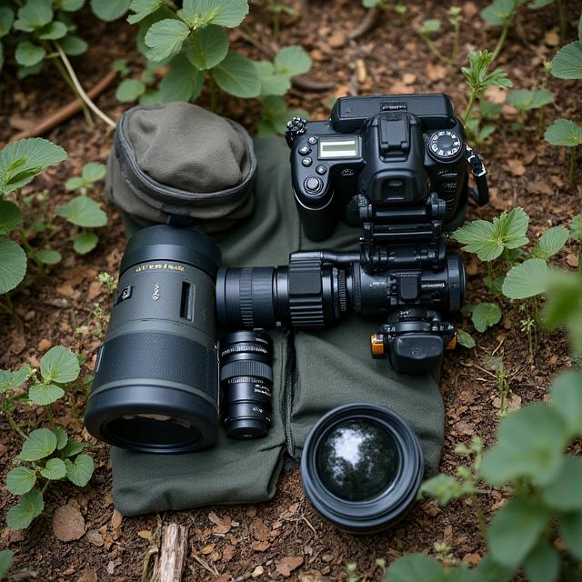 Ethical wildlife photography equipment setup